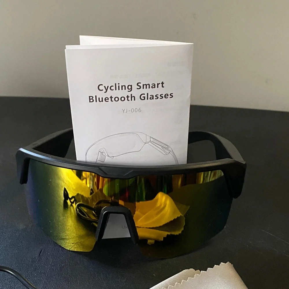 Cycling Smart Bluetooth Black and Gold Sports Sunglasses*